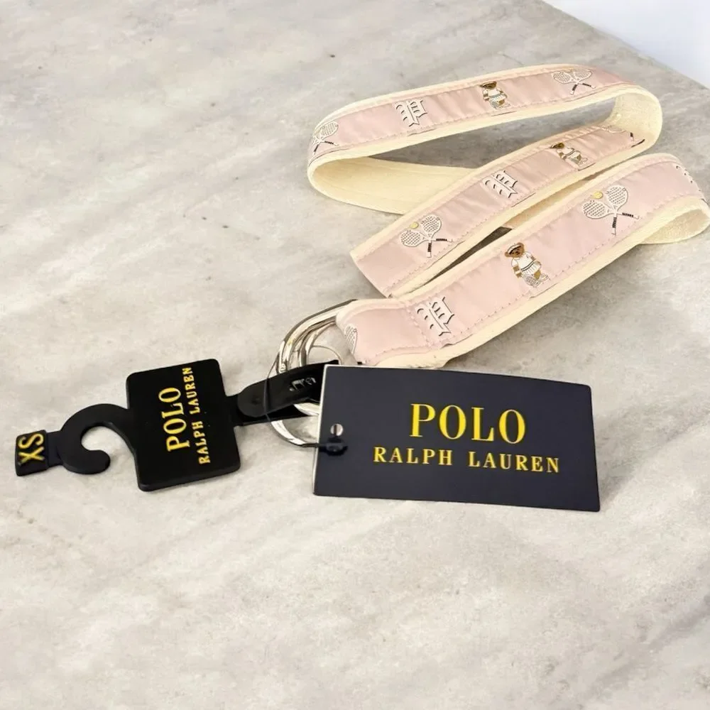Polo Ralph Lauren Pink Tennis Bear Canvas Belt – Kids XS / Extra Small – NWT